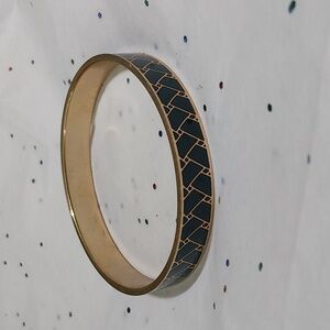 J. Crew Teal and Gold Bangle Bracelet